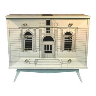 Magnificent Italian Building Design Dresser in the Manner of Piero Fornasetti For Sale