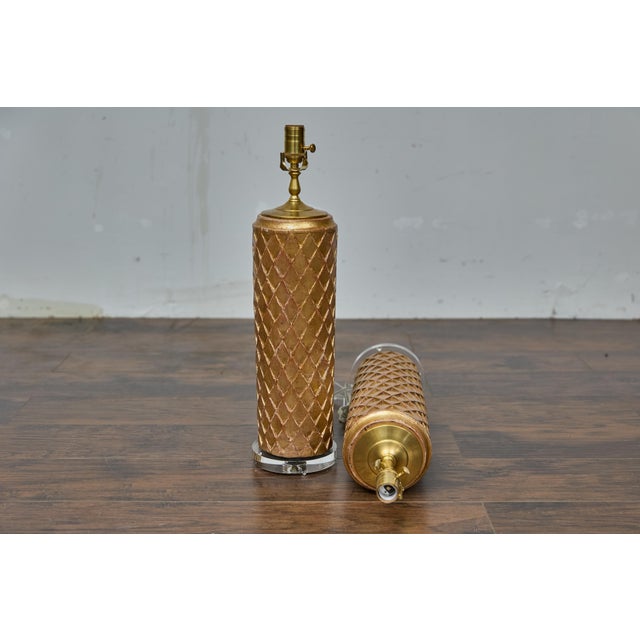 Wood 19th Century French Giltwood Fragments Made into Table Lamps - a Pair For Sale - Image 7 of 12