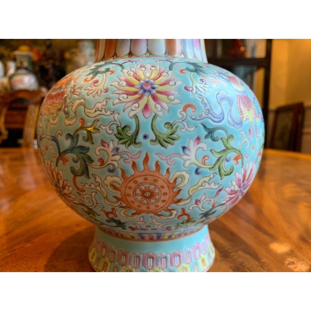 Asian 19th Century Chinese Qing Dynasty Famille Rose Fenba Porcelain Vase For Sale - Image 3 of 11