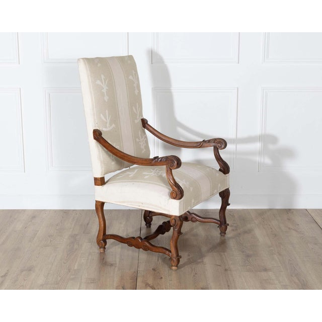 Mid 20th Century Pair of Large Louis XIII Style Carved Oak Armchairs For Sale - Image 10 of 12
