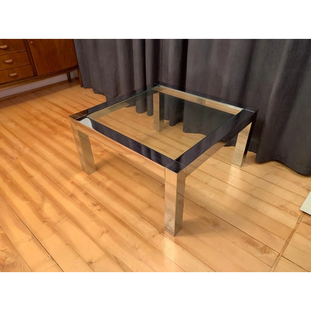 Chrome-Plated and Glass Coffee Table, Italy, 1960s For Sale - Image 10 of 12