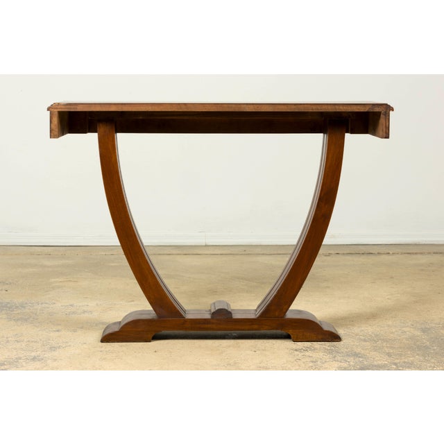 1930s French Art Deco Walnut Console Table For Sale - Image 18 of 18