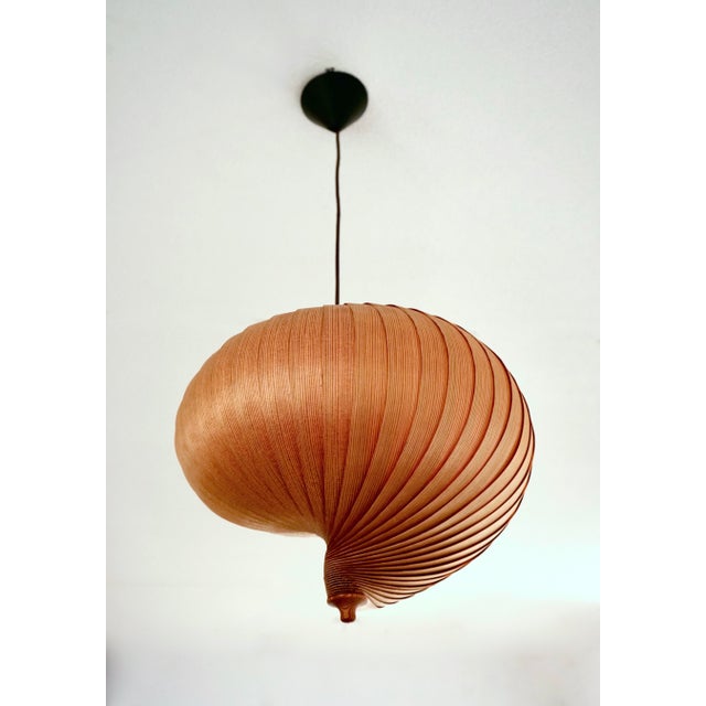 Hans-Agne Jakobsson Wooden Nautilus Ceiling Lamp attributed to Hans Agne Jakobsson, 1960s For Sale - Image 4 of 16