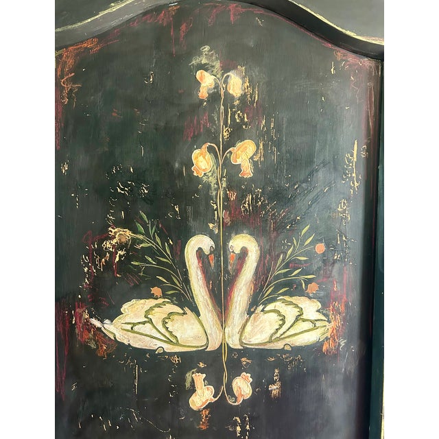 Vintage Painted Pine Wardrobe with Folk Art Design, 1920s For Sale - Image 6 of 10