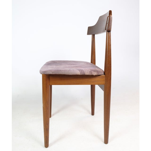 Teak Dining Chairs with Grey Fabric Seats by Hans Olsen, 1960s, Set of 4 For Sale - Image 10 of 15