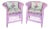Pair of Pink Wicker Chairs Palm Beach Style For Sale