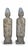 Pair Monumental Antique 48" Solid Stone Chinese Court Lady Figure Statues Tang Style For Sale - Image 9 of 18