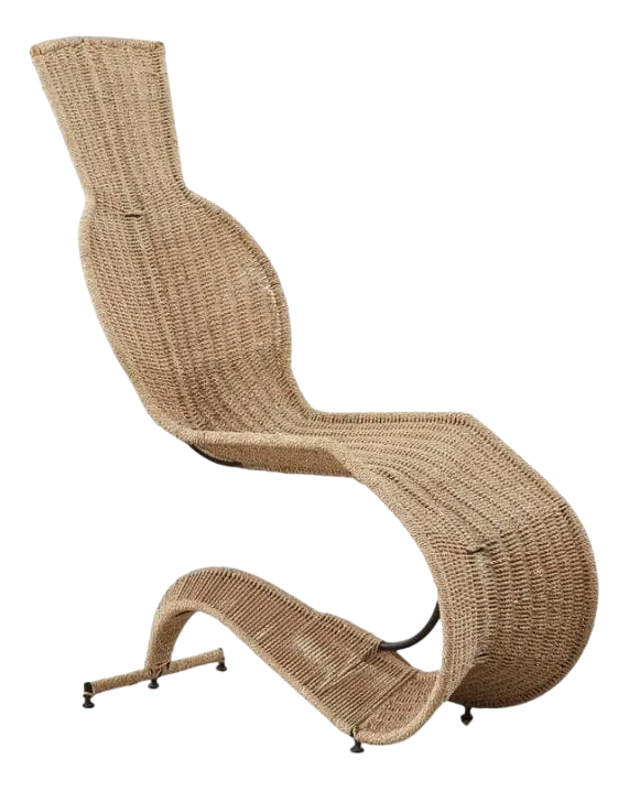 【 Tom Dixon 】1990 Speed ​​lounge Chair in Wrought Iron and Rattan from Tom