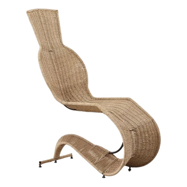 【 Tom Dixon 】1990 Speed ​​lounge Chair in Wrought Iron and Rattan from Tom