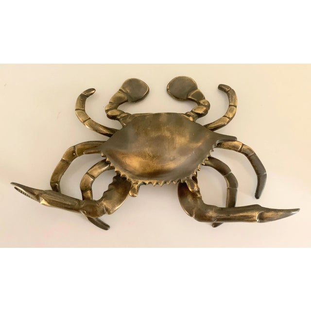 Bronze English Solid Patinated Bronze Crab Cancer Lidded Ashtray For Sale - Image 8 of 10