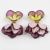 Contemporary Francoise Montague by Cilea Resin Purple-Pink Poppy Flower Pair of Dangle Clip Earrings For Sale - Image 3 of 5