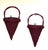 These are a pair of vintage charming burgundy wicker wall pockets feature a tapered, cone-shaped silhouette, intricately...