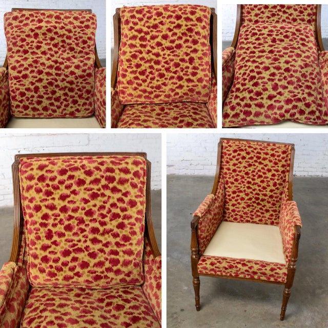 Late 19th to Early 20th Century French Louis XVI Bergere Chair Directoire Style Brunschwig & Fils Fabric For Sale - Image 17 of 18