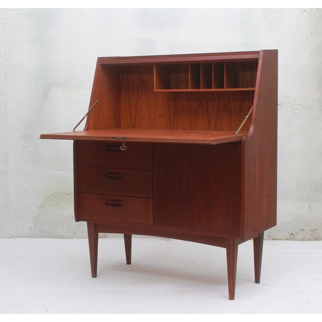 Vintage Teak Secretaire from VKW Möbel, 1955 For Sale - Image 14 of 16