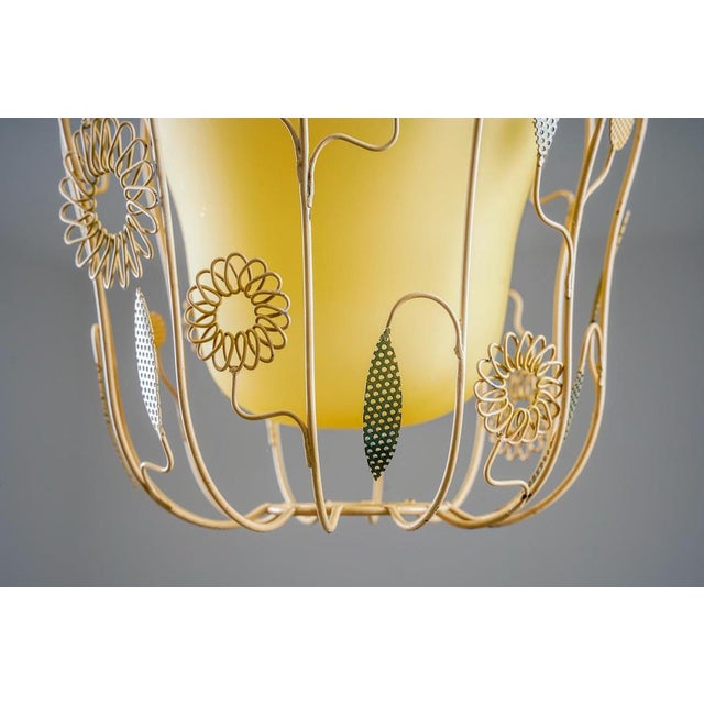 1940s Ceiling Light in Brass and Glass by Gunnar Eklöf for Corona, 1940s For Sale - Image 5 of 18