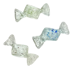 Set of Three Italian Hand Blown Glass Large Size Candies