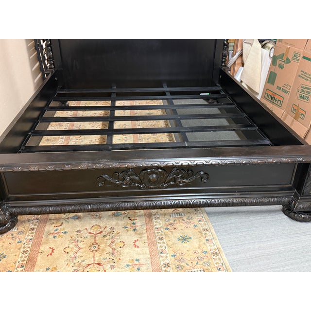 Wood Eastern King Restoration Hardware French Empire Bed Frame For Sale - Image 7 of 12
