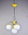 Mid Century Italian Chrome and Yellow Four Light Fixture For Sale - Image 4 of 9