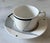 Set of 6 vintage porcelain coffee cups and saucers (12 total pieces) in the Angles pattern by Christopher Stuart (Optima...