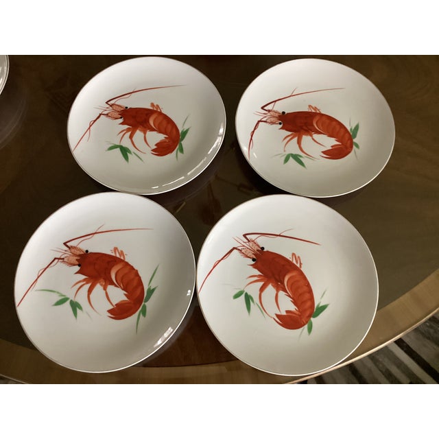 Early 21st Century Contemporary Dinner Plates With Lobster Design in the Style of Plates Made in Japan - Set of 8 For Sale - Image 5 of 15