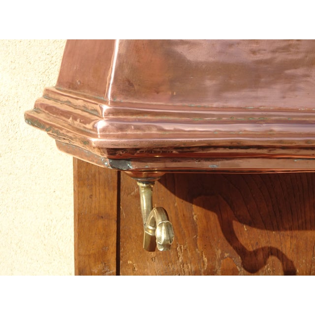 Wood Antique Copper Fountain on Oak Base For Sale - Image 7 of 18