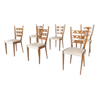 Chairs in Cherry Wood, Italy, 1940s, Set of 6 For Sale