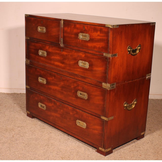 19th Century Military Mahogany Chest of Drawers For Sale - Image 9 of 12