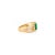 Octagon Cut Split Diamond Band Emerald Ring in 14k Gold Size 6 For Sale In New York - Image 6 of 13