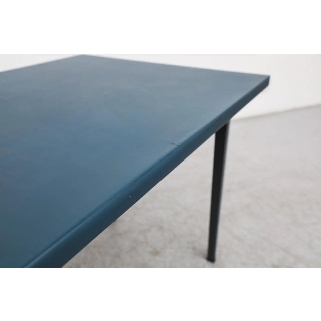 Gispen Industrial "7804" Desk With Blue Drawer Fronts and Linoleum Writing Top For Sale - Image 9 of 13
