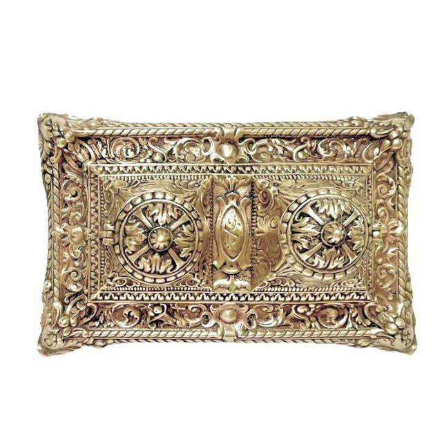 For your consideration is an antique French déposé solid brass double inkwell. An impressive example that's beautifully...