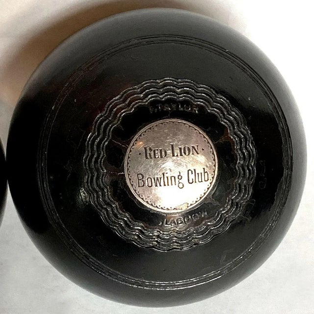 Collection of Four Scottish Thomas Taylor and English Lignum Vitae Lawn Balls For Sale - Image 4 of 16