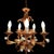 Blue Vintage Hollywood Regency Florentine Five-Arm Metal Chandelier with Porcelain Flowers, 1970s For Sale - Image 8 of 18