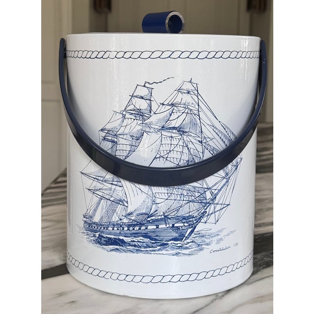 Vintage Sailing Ship Constitution 1797 Ice Bucket For Sale - Image 10 of 15