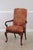Henredon Pair of Henredon Mahogany Tapestry Upholstered Open Armchairs For Sale - Image 4 of 17