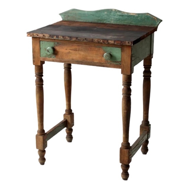 Antique Primitive Farmhouse Side Table For Sale
