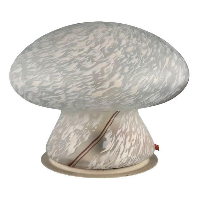 Italian Mottled Murano Glass Mushroom Table Lamp, 1980s For Sale