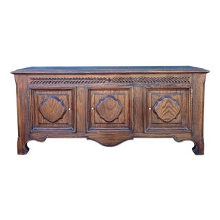 Spanish Renaissance Revival Oak Sideboard with Three Doors, 1930s For Sale