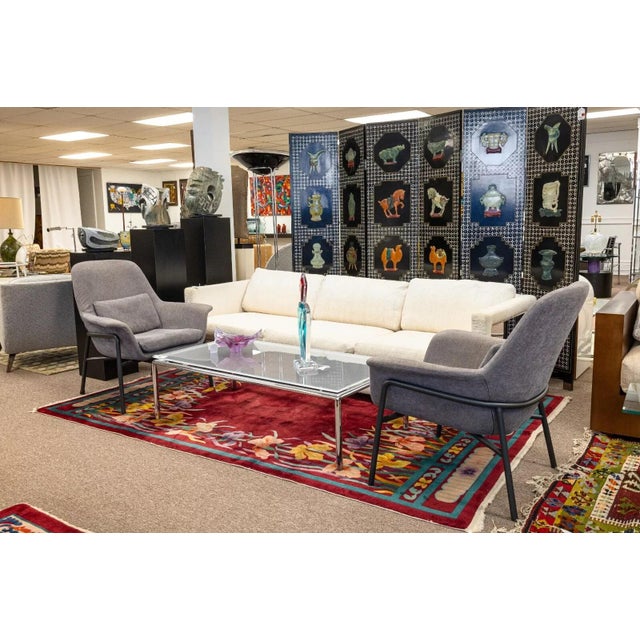 Camerich Noble Grey Lounge Armchairs Vintage MCM Style Contemporary Modern - A Pair For Sale - Image 9 of 12