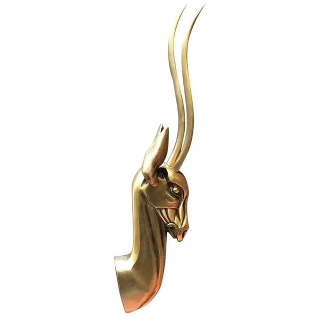 Highly detailed anodized aluminum Gazelle wall sculptures pair designed by Jacques Richard for Pendergast Products...