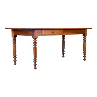 Antique Country French Louis Philippe Style Provincial Walnut Dining Table For Sale