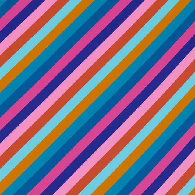 Harlequin Sherbet Stripe Fabric in Lapis/Spinel/Aquamarine For Sale
