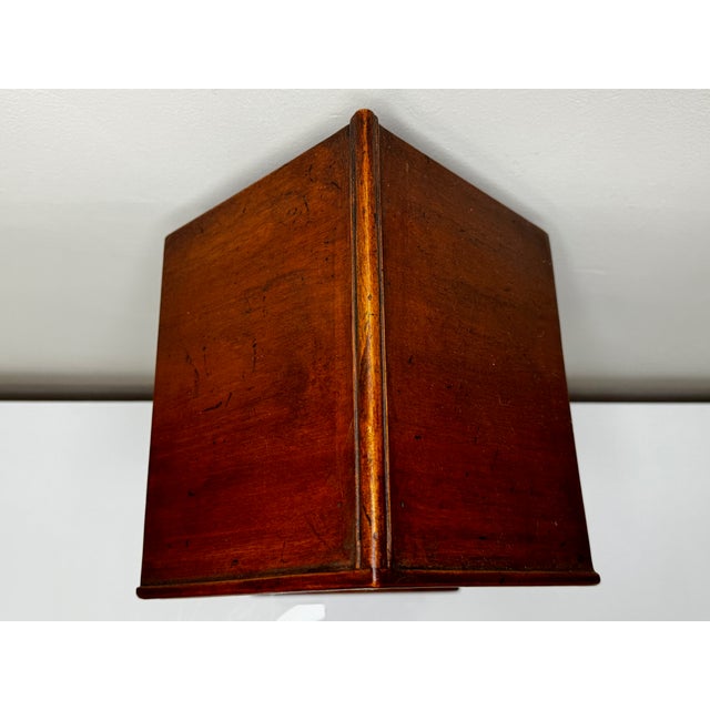 Wood Mid-Century British Mahogany Indoor Post Mail Sentry Box Cabinet With Lock and Key For Sale - Image 7 of 18