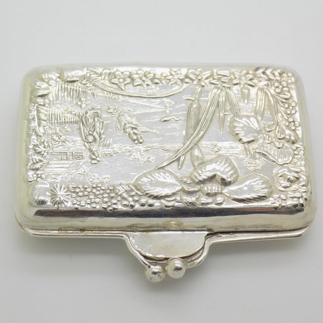 Vintage Italian Handmade Genuine Sterling Silver 925 Pill Snuff Trinket Box, 1970s For Sale - Image 4 of 14