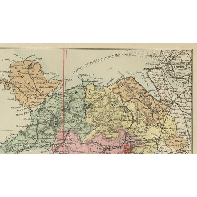 Late 19th Century Antique Map of Wales, 1885 For Sale - Image 5 of 9