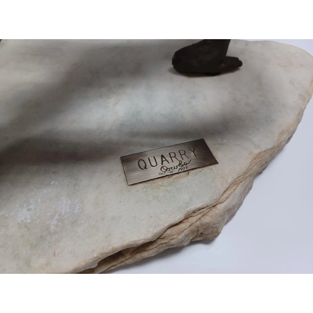 Abstract "Quarry" Vintage Abstract Metal Sculpture on Marble Base For Sale - Image 3 of 5