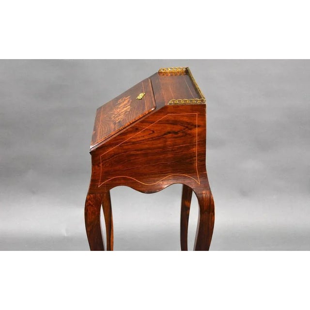 19th Century French Rosewood Bureau De Dame, 1880s For Sale - Image 11 of 12