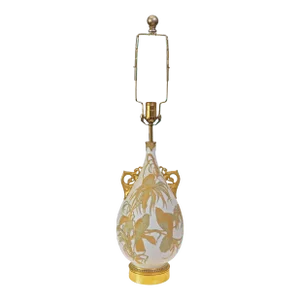 Antique Royal Worcester Gilded Bird Vase Signed 935 Registered 1884 Japonisme Table Lamp
