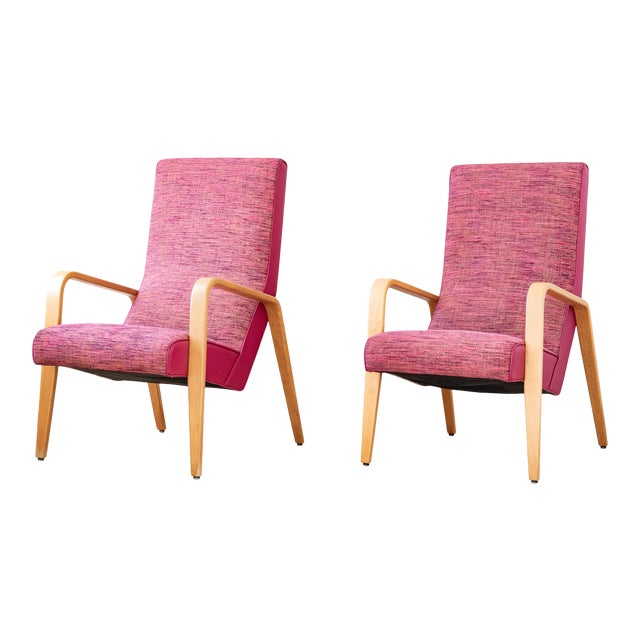Vintage Thonet Bent Wood Arm Chairs - a Pair For Sale