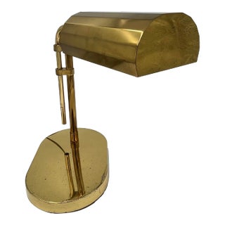 1970s Clover Lamp Co. Adjustable Brass Pharmacy, Bankers or Desk Lamp Styled After Reggiani and Arteluce For Sale