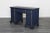 Mid-Century Modern Vintage Georgian Style Blue Desk of Seven Drawers For Sale - Image 3 of 6